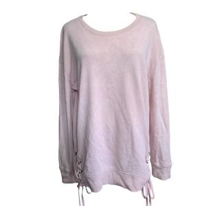 Madden NYC Pastel Pink Crew Neck Tie Dye Pull it Over Sweat Shirt